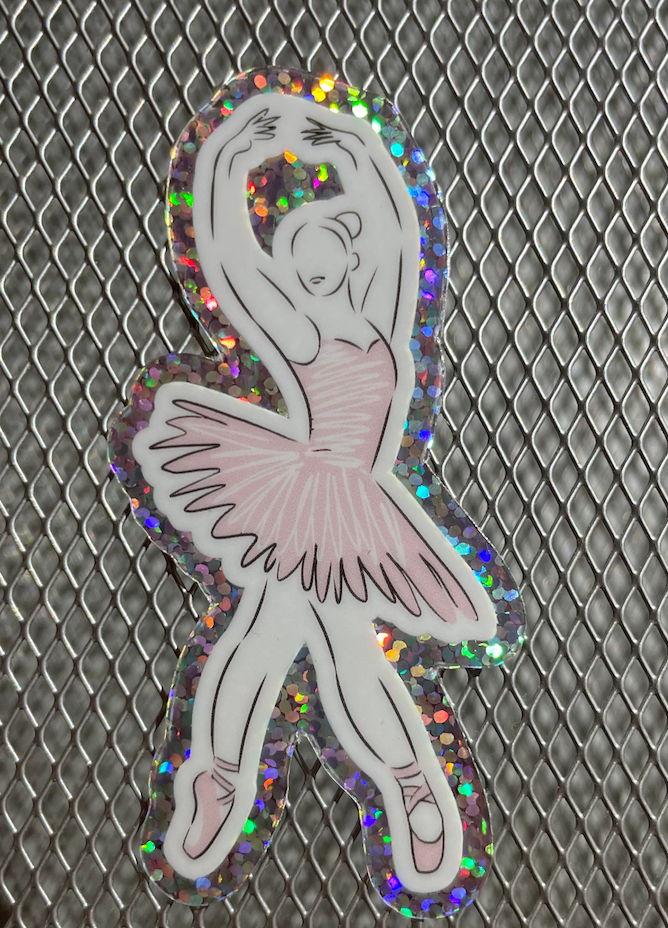 Denali & Co | Glitter Ballerina Silhouette Dance Sticker