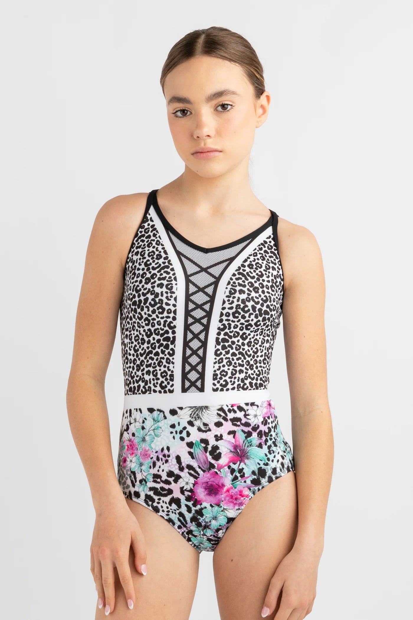 Diva Leotard | Floral Leopard