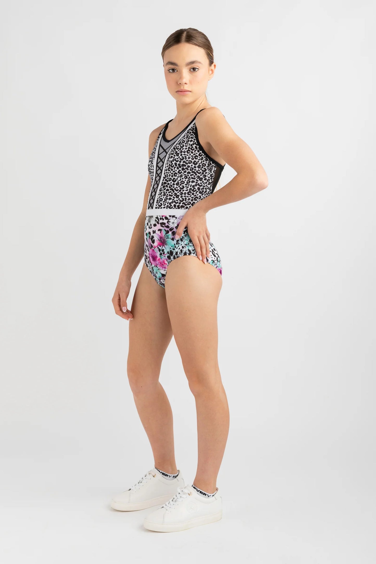 Diva Leotard | Floral Leopard