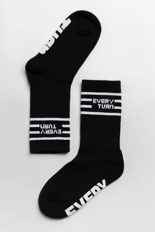 Crew Socks | Black + White