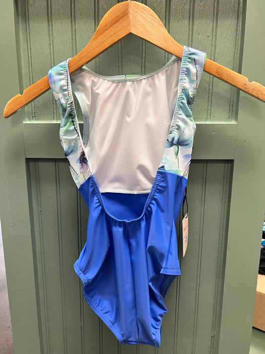 Anina Dancewear | Sophia Leotard | Blue Floral + Sedona Blue