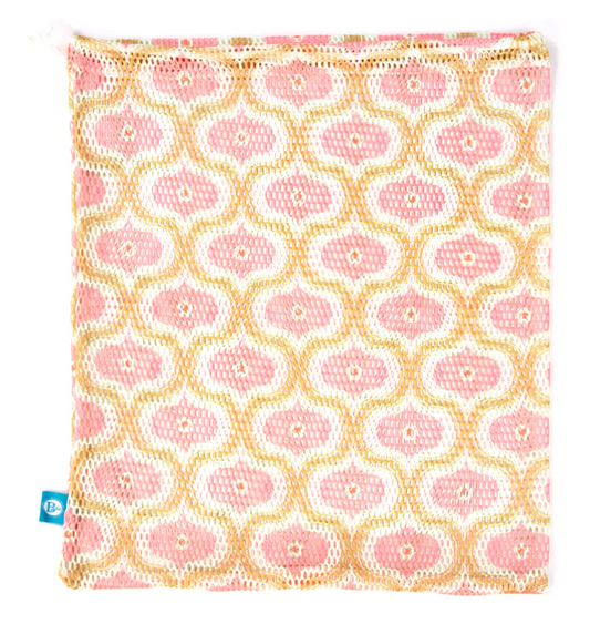 B Plus | Printed Mesh Bag | Pink + Yellow