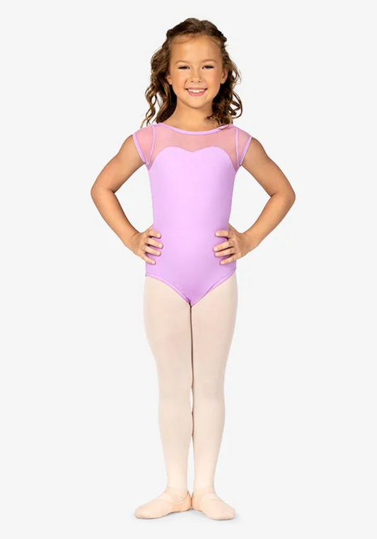 Baltogs | Mesh Cap Sleeve Leotard | Lilac