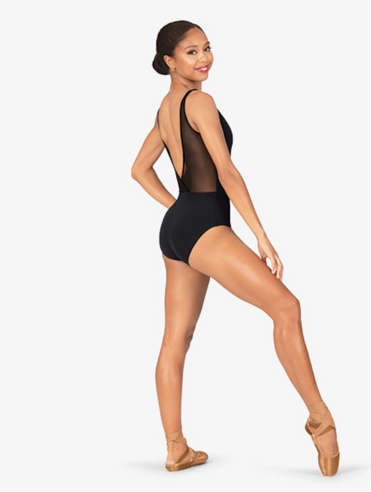 Mariia | Cross Back Tank Leotard | Black