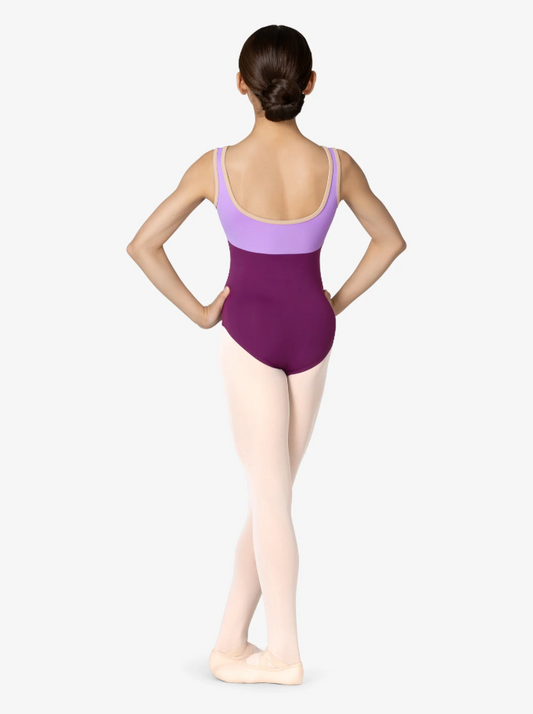 Mariia | Children's V Neck Tank Leotard | Plum + Lilac