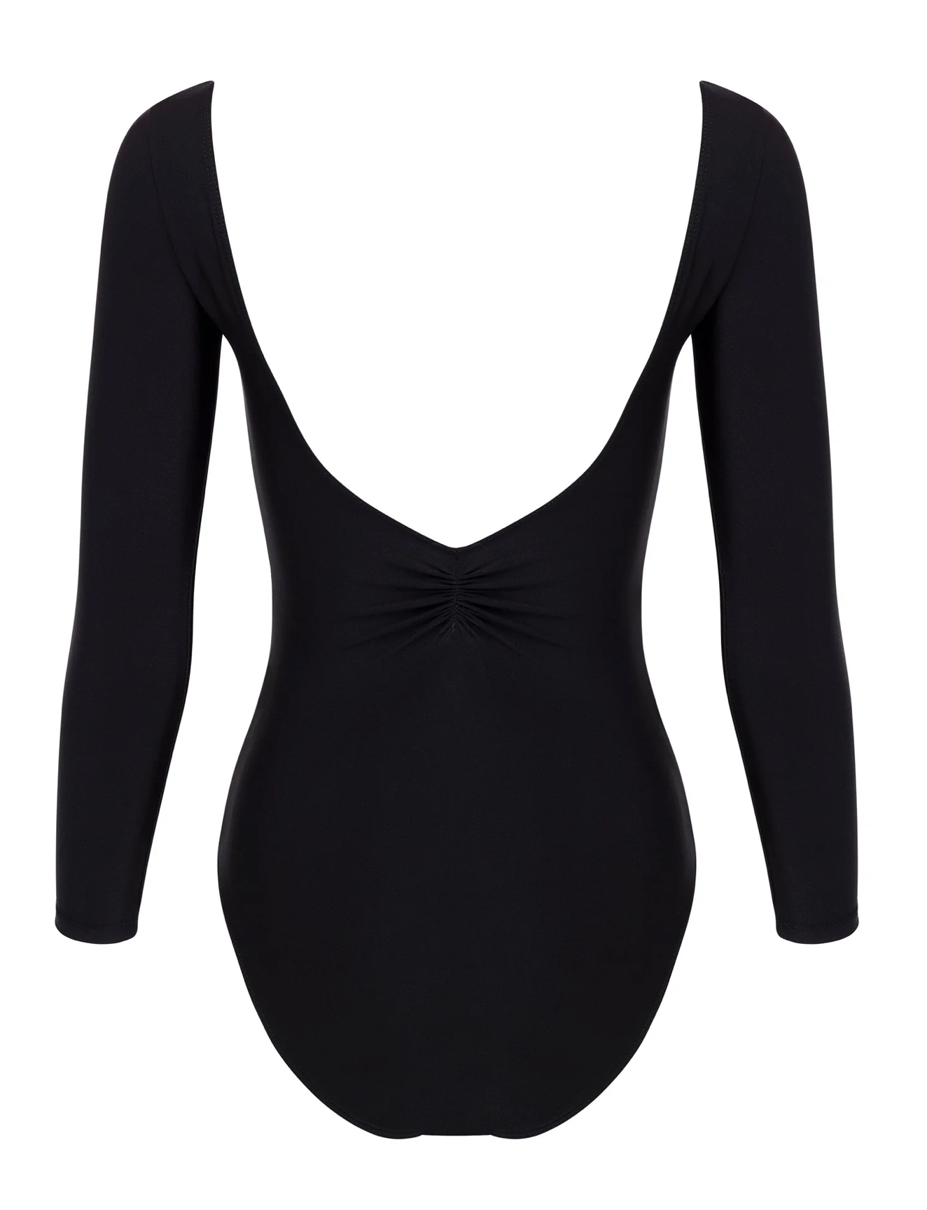 Bullet Pointe | Long Sleeve Pinch-Front Leotard | Black