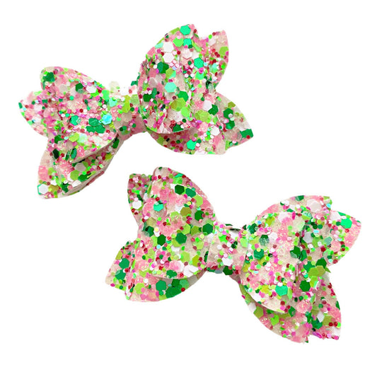 Lucky Dancewear | One In A Melon Glitter Pigtail Bow Set