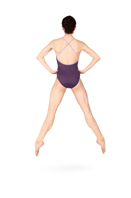 Mariia | Children's Strappy Back Leotard | Lilac + Eggplant