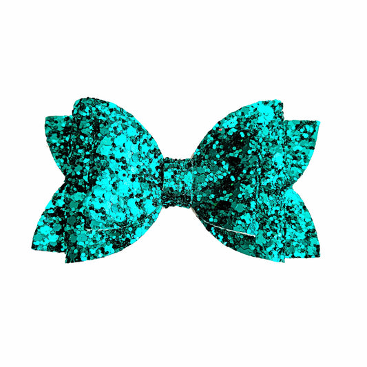 Lucky Dancewear | Sparkling Teal Glitter Bow