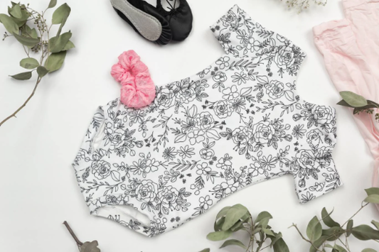 Small Blessings | Leotard | Monochrome Floral